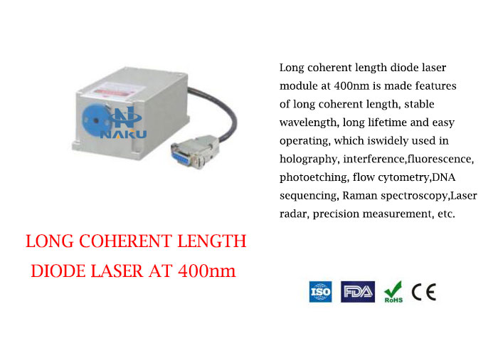  400nm Long Coherent Length Diode Laser Module 1~50mW